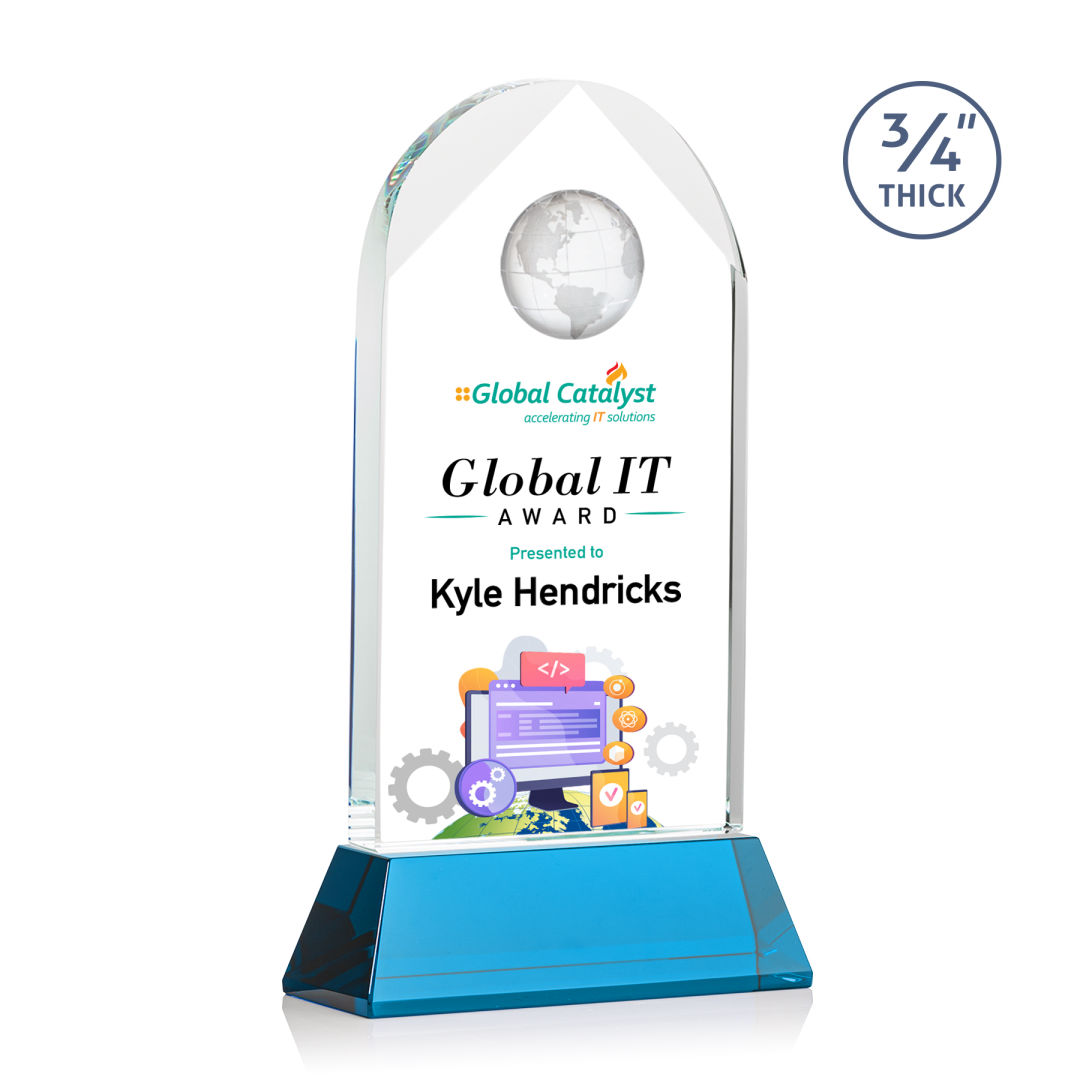 Blake Globe VividPrint™ Award on Newhaven - Sky Blue 7