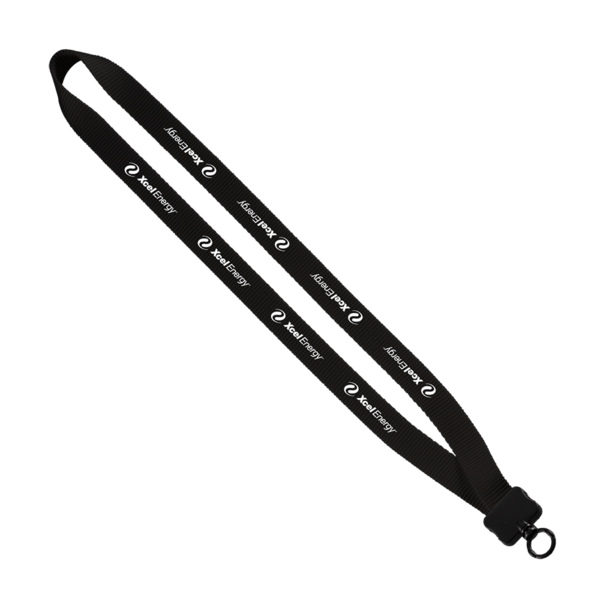 3/4" Smooth Nylon Lanyard with Plastic Clamshell & O-Ring 1