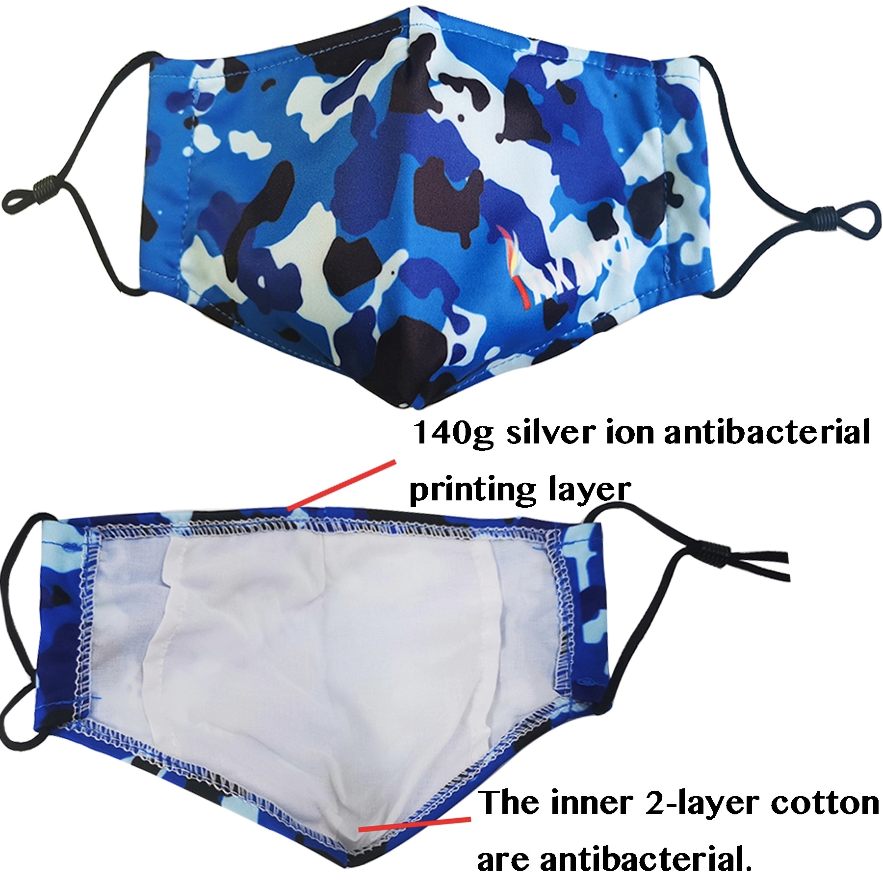 Custom Reusable Anti-Bacterial 3-ply Face Mask 2