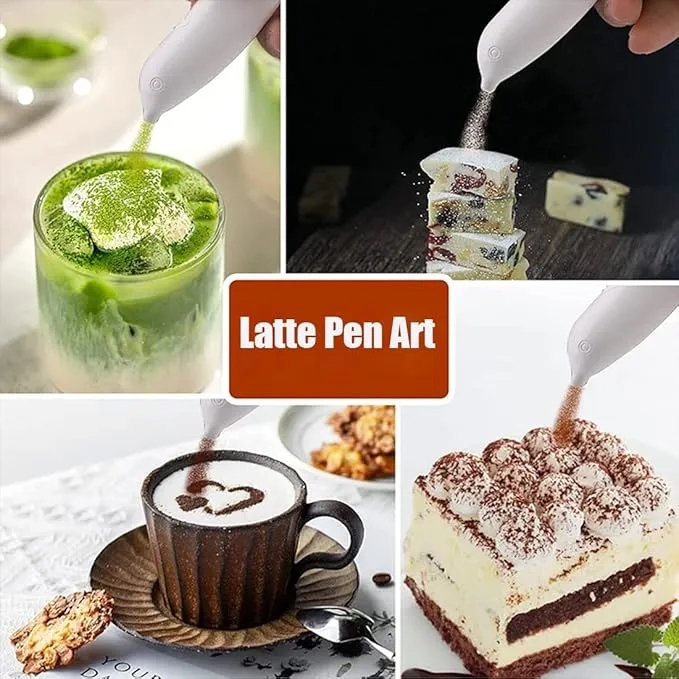 Rechargeable Latte Art Pen for Cappuccino and Desserts 7