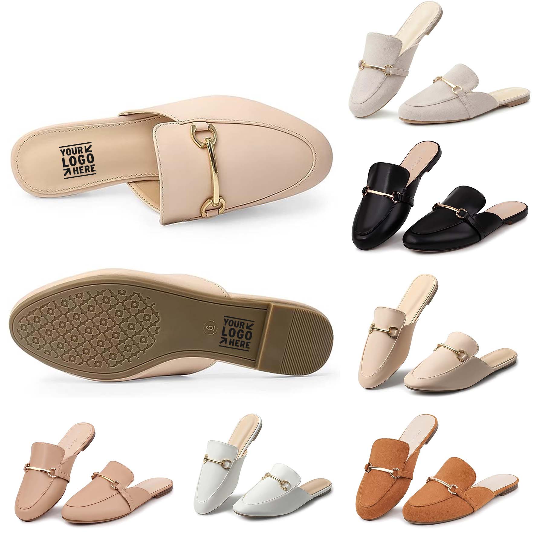 Women Soft Comfortable Elasticity Casual Flats Mules Backless Loafers 2