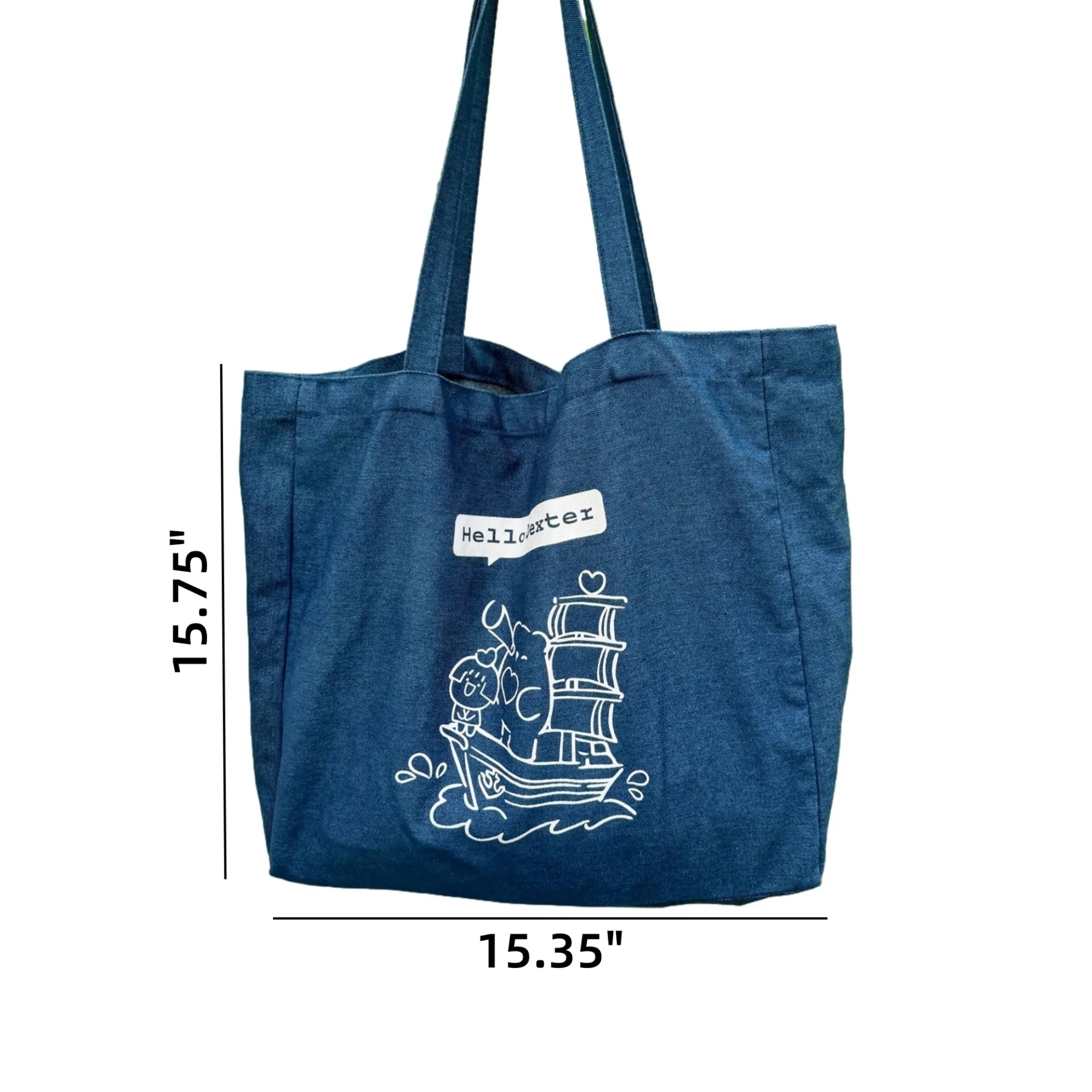 Durable Blue Canvas Tote Bag, custom tote bag with logo imprint 4