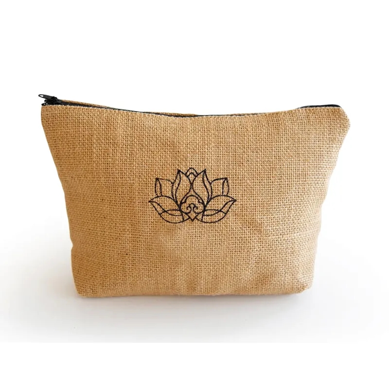 Custom Jute Zipper Pouch 3