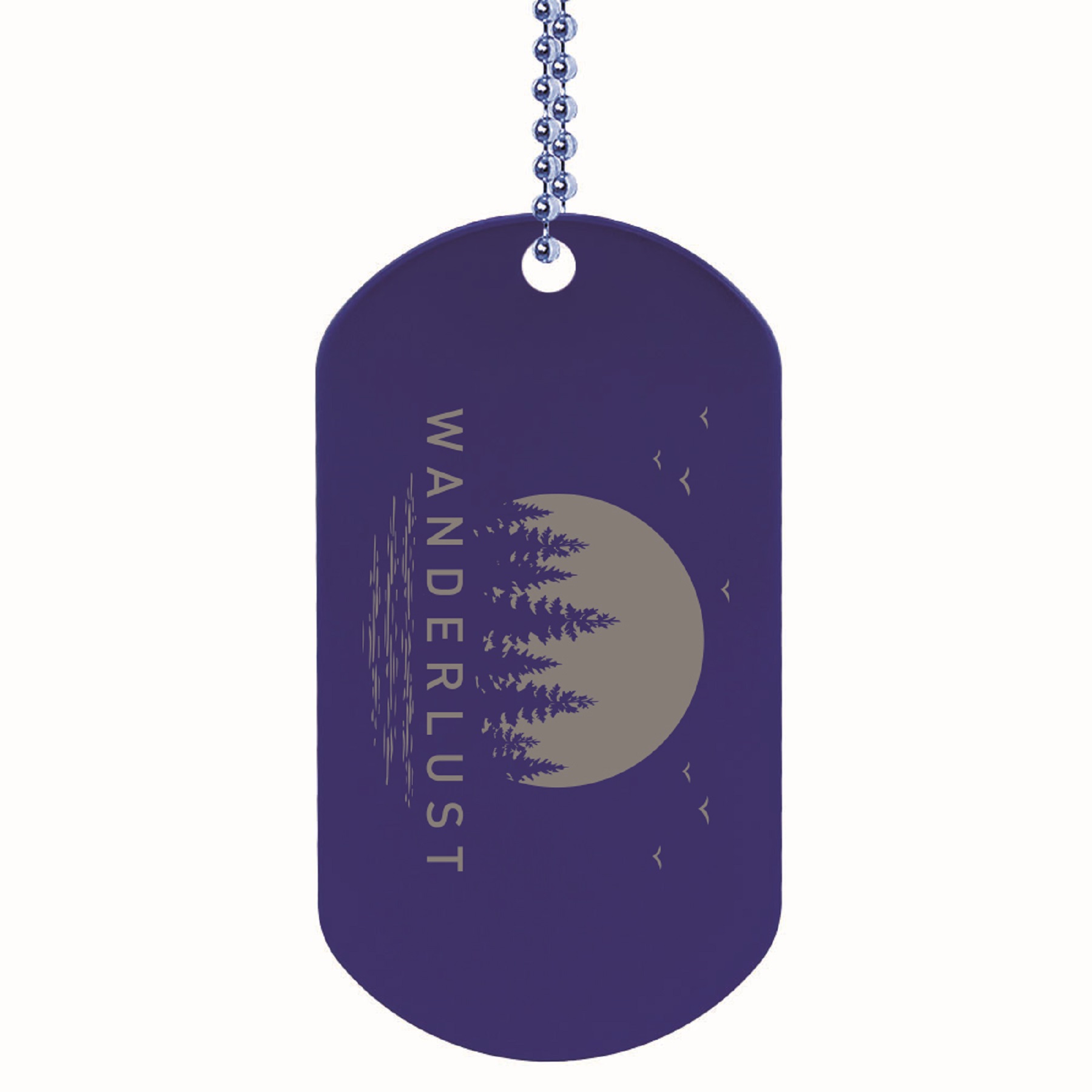 Express 2" X 1 1/8" Aluminum Dog Tag With 24" Ball Chain 8