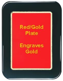 9" x 12" Black Piano Finish Round Corner Plaque with a Red Round Corner Plate 2