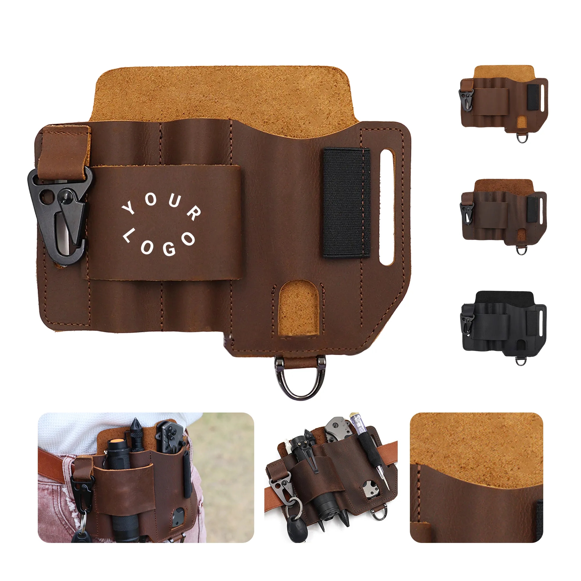 Outdoor Leather Tool Pouch Compact and Strong Build 2