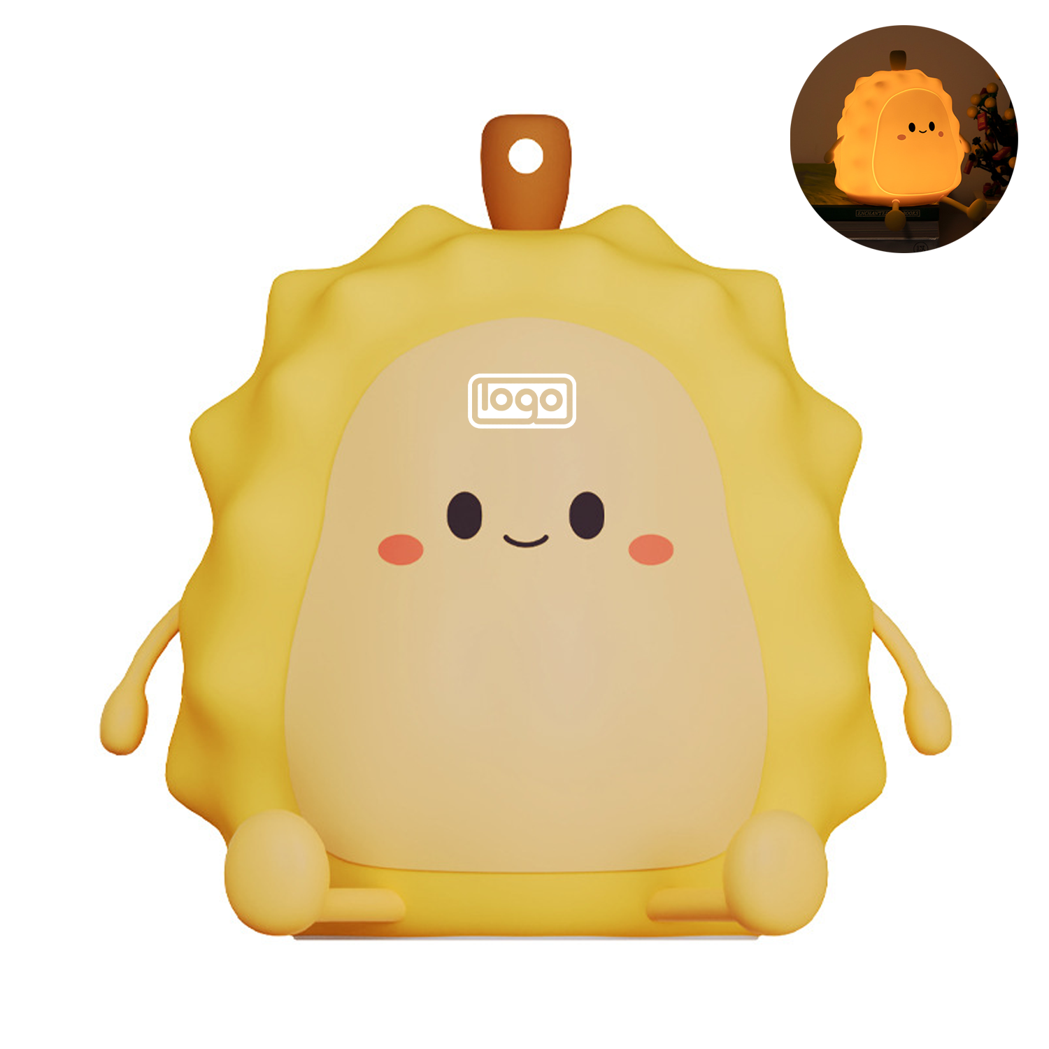 Cute Silicone LED Touch Rechargeable Durian Dimmable Lamp 1