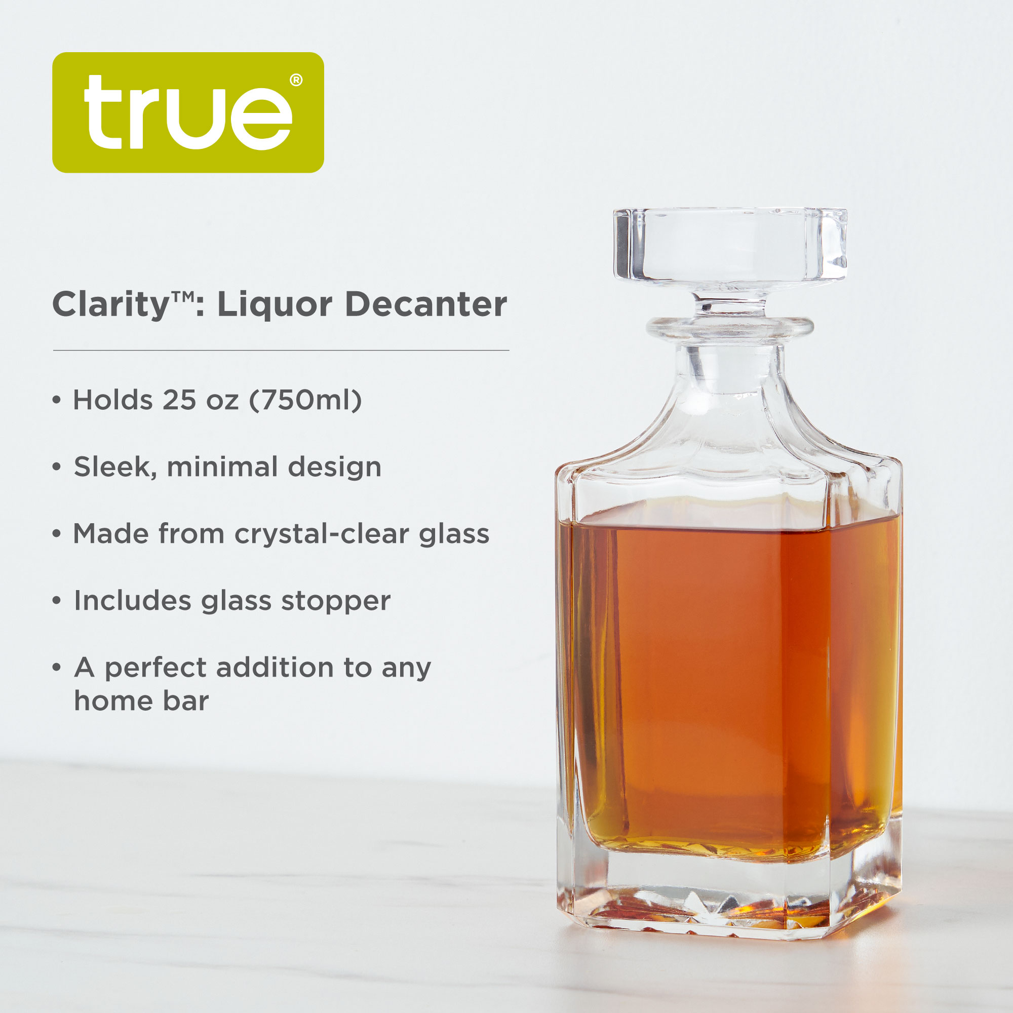 True® Clarity 750ml Spirits Decanter 2