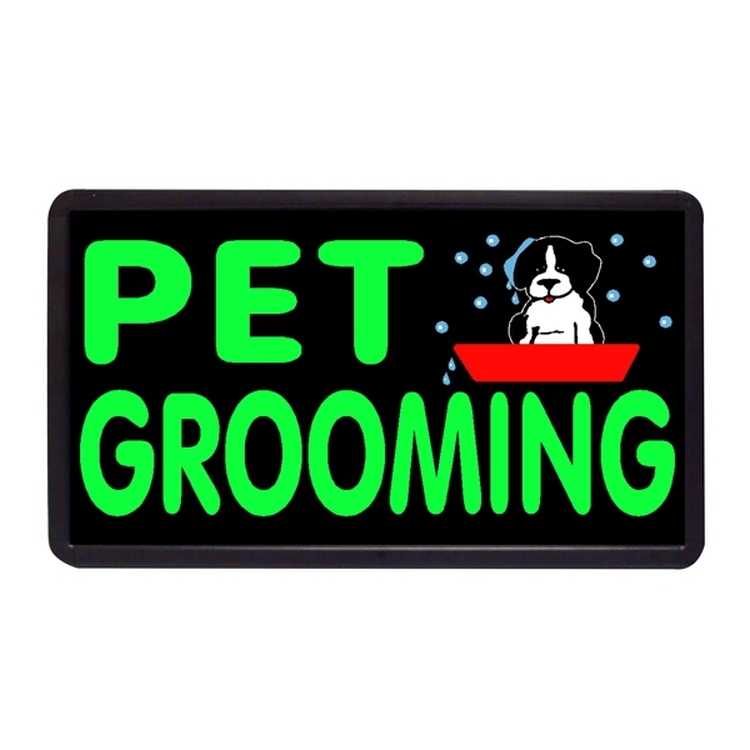 Pet Grooming 13" x 24" Simulated Neon Sign