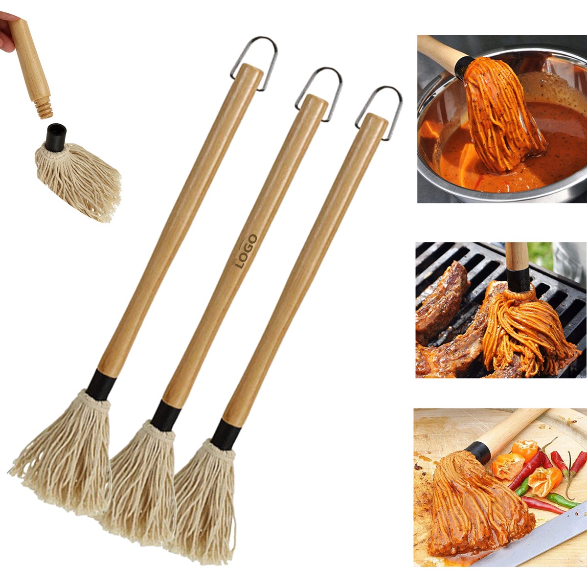Wooden BBQ Basting Brush 5