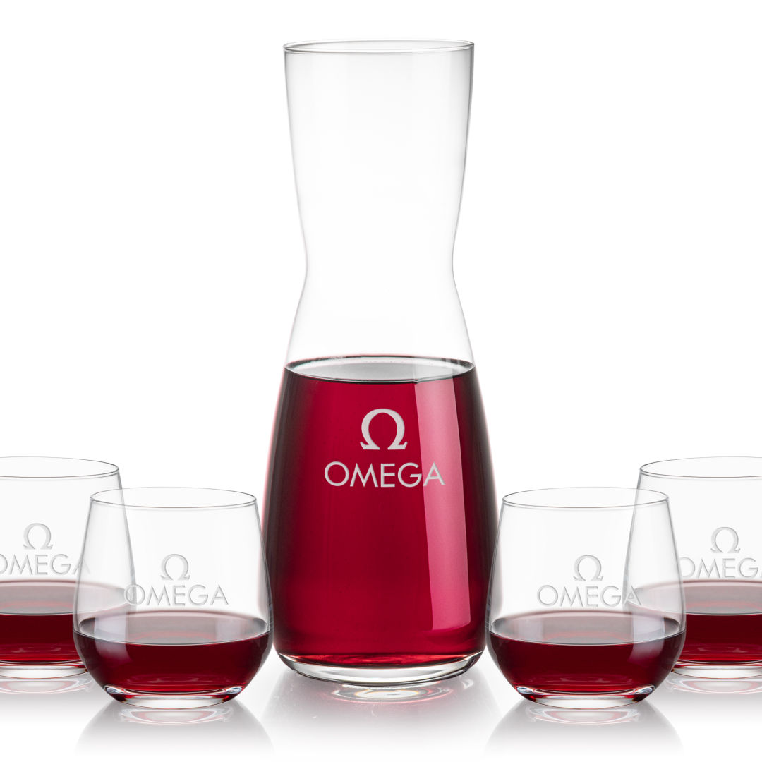 Mason Carafe & Garland Stemless Wine 4