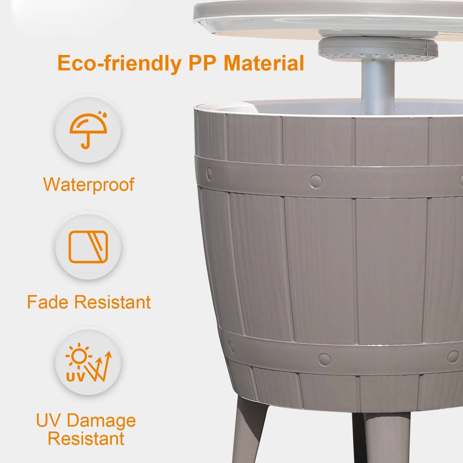 37L Adjustable Ice Bucket Bar Table 6