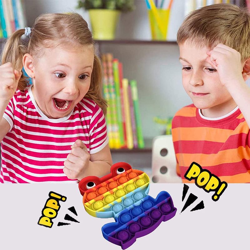 Rainbow Frog Push it Sensory Fidget Stress Reliever Toys 2