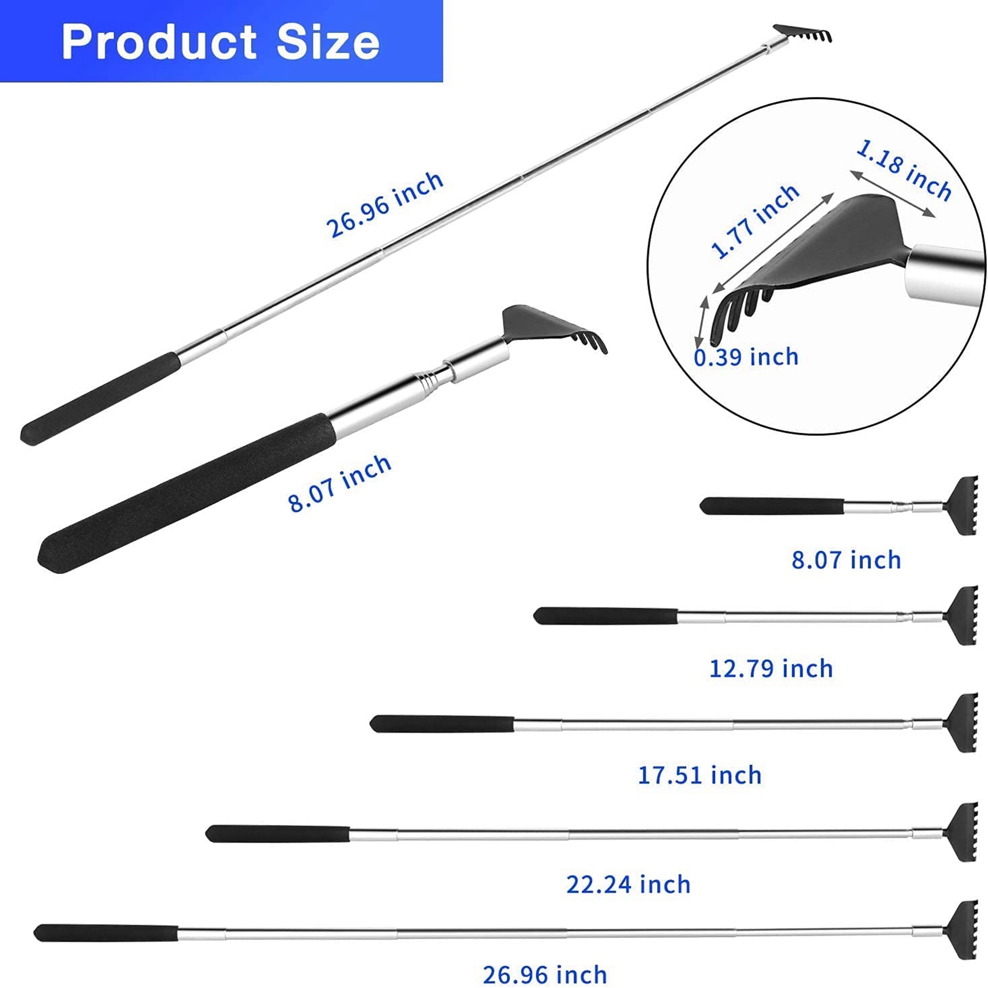 Stainless steel retractable Back Scratcher 3