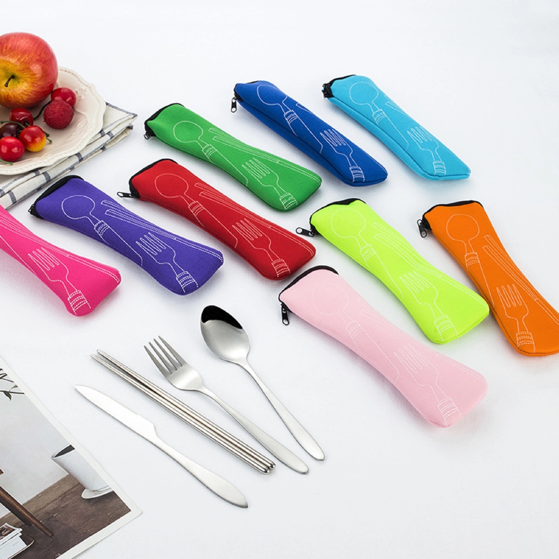 4 Pieces Set Cutlery with Neoprene Case 8
