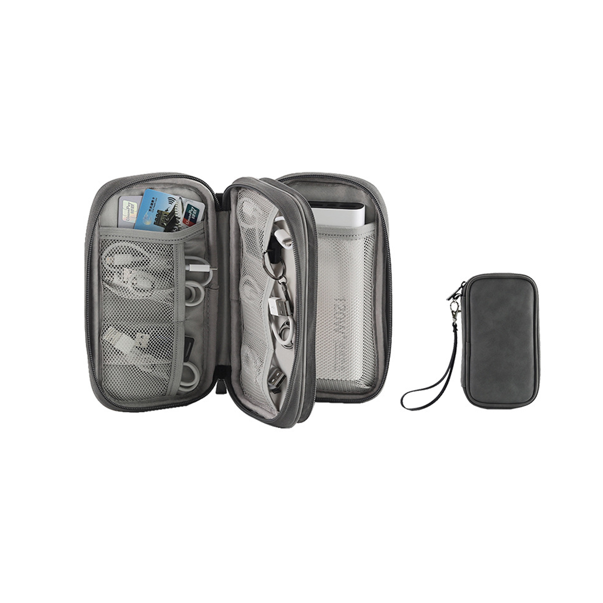Polyurethane Digital Accessory Storage Case With Zipper 2
