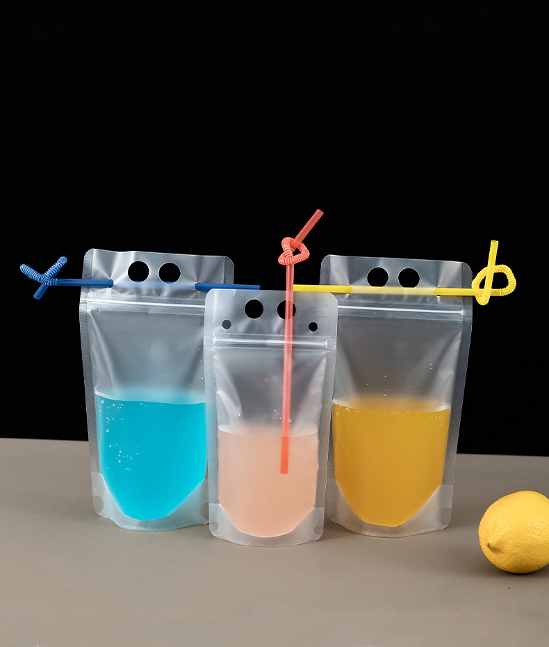 17oz ( 500ml ) Drink Pouch Flasks with Straws 5