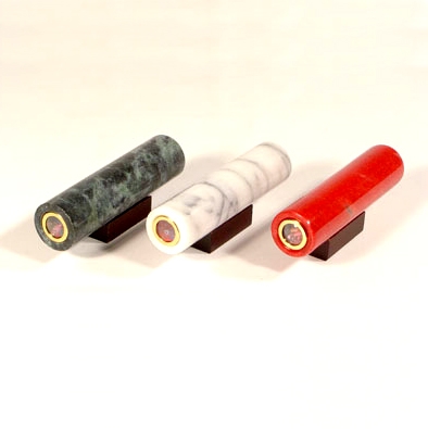 Genuine Marble Cylinder Kaleidoscope with Wood Base 2