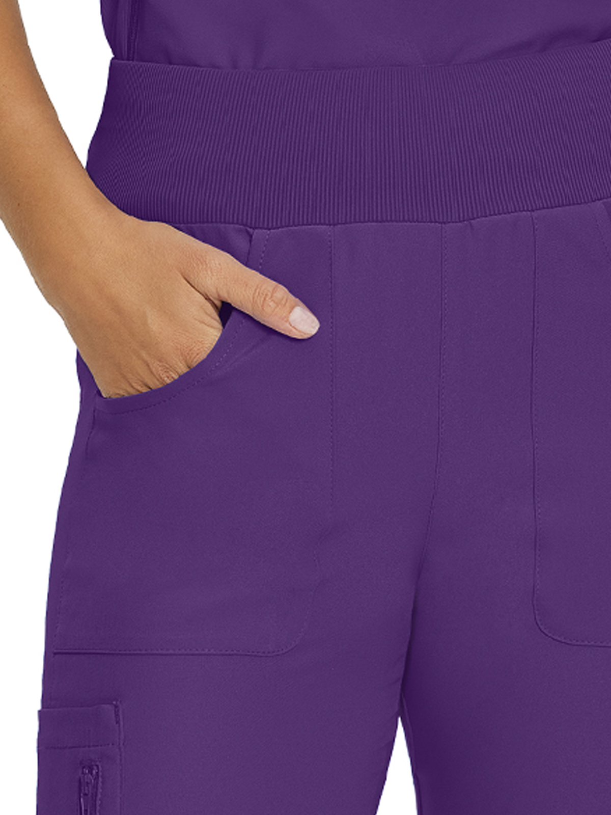 Landau - Forward - Women's Seven-Pocket Mid-Rise Rib-Knit Elastic Waist Jogger Pant 14