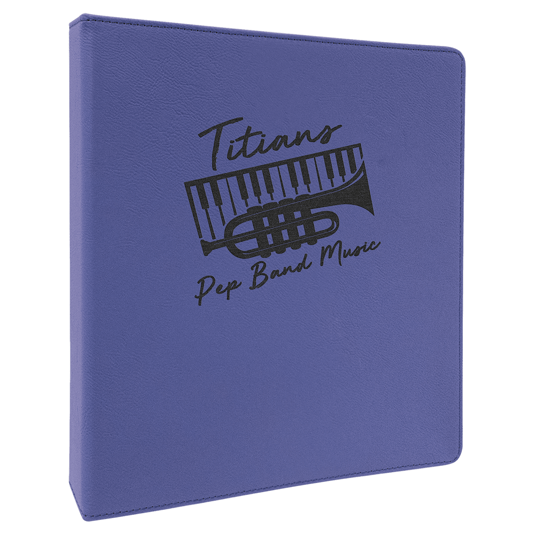 10 1/2" x 11 1/2" Purple/Black Leatherette 3 Ring Binder with 1" Slant D Rings 1