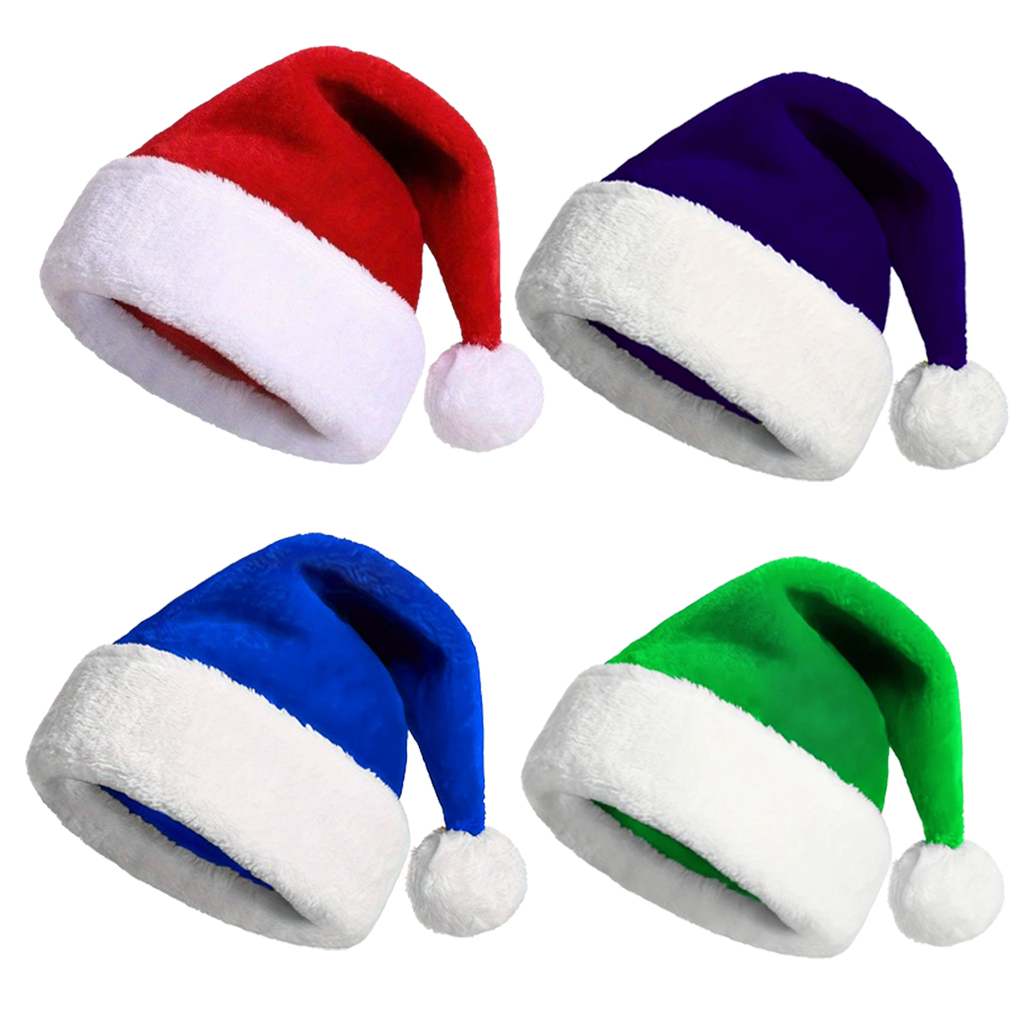 Thickened Short Plush Santa Christmas Hat 5