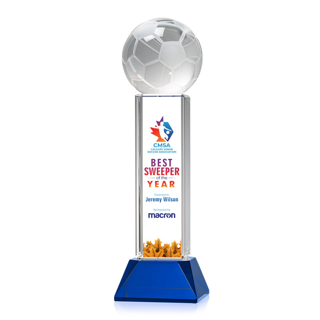 Soccer Ball VividPrint™ Award on Stowe - Blue 2
