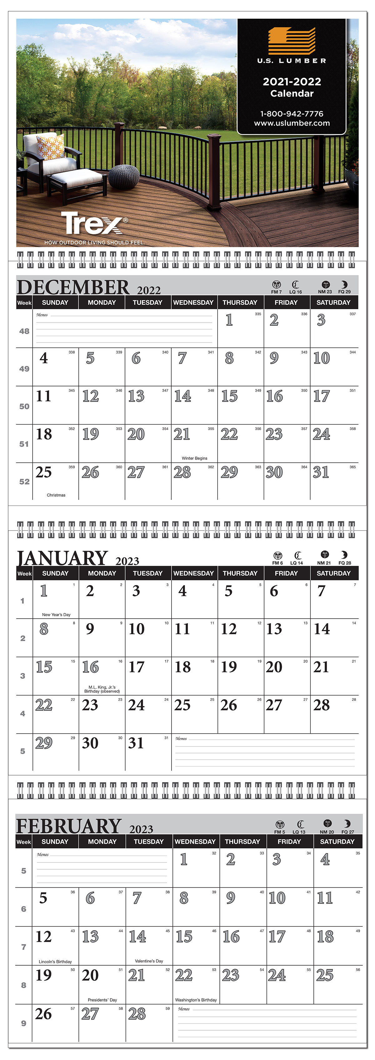 3 Month View Budget Full Color Wall Calendar 4