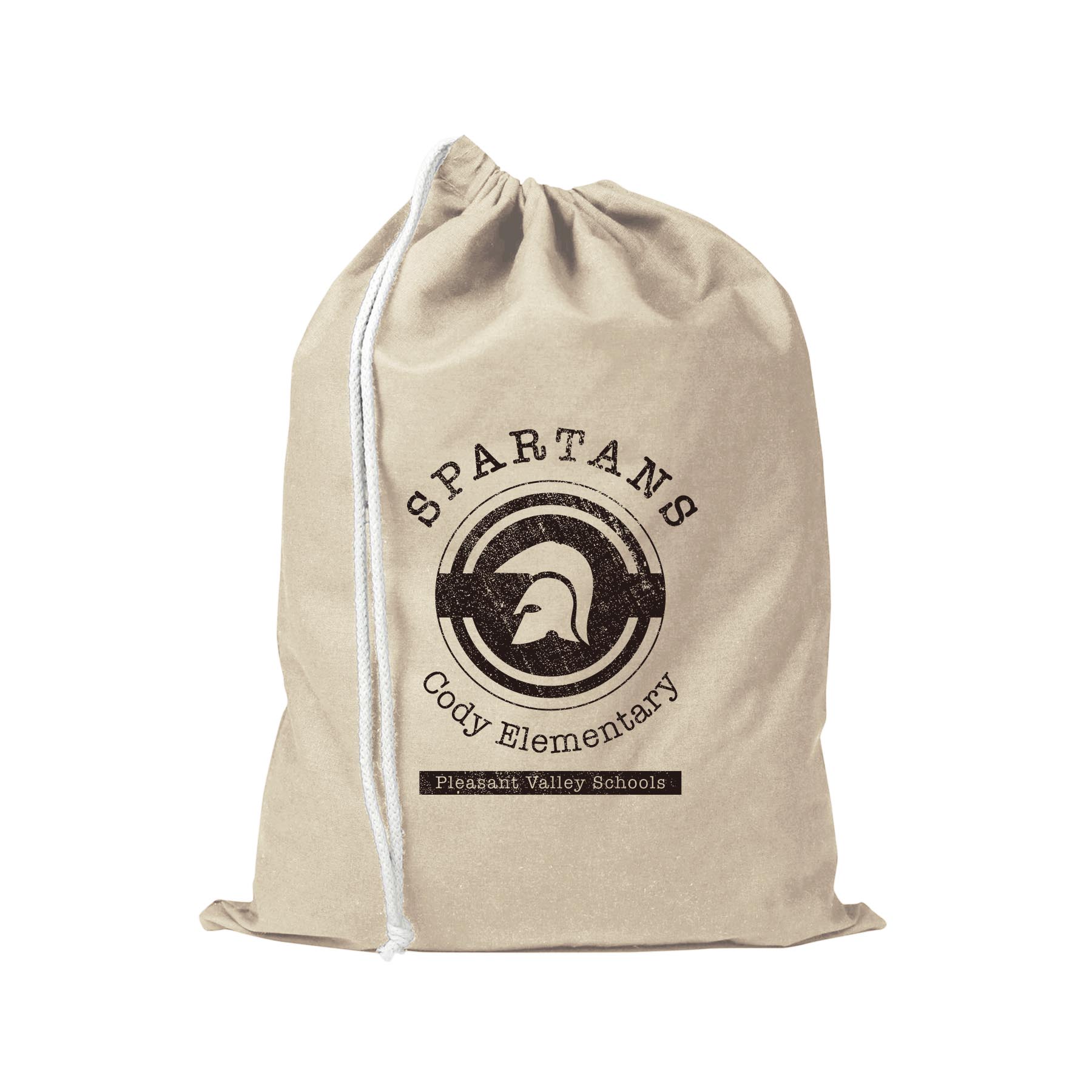 100% Natural Cotton Canvas Drawstring Shoe Tote Bag_R121NBS 2