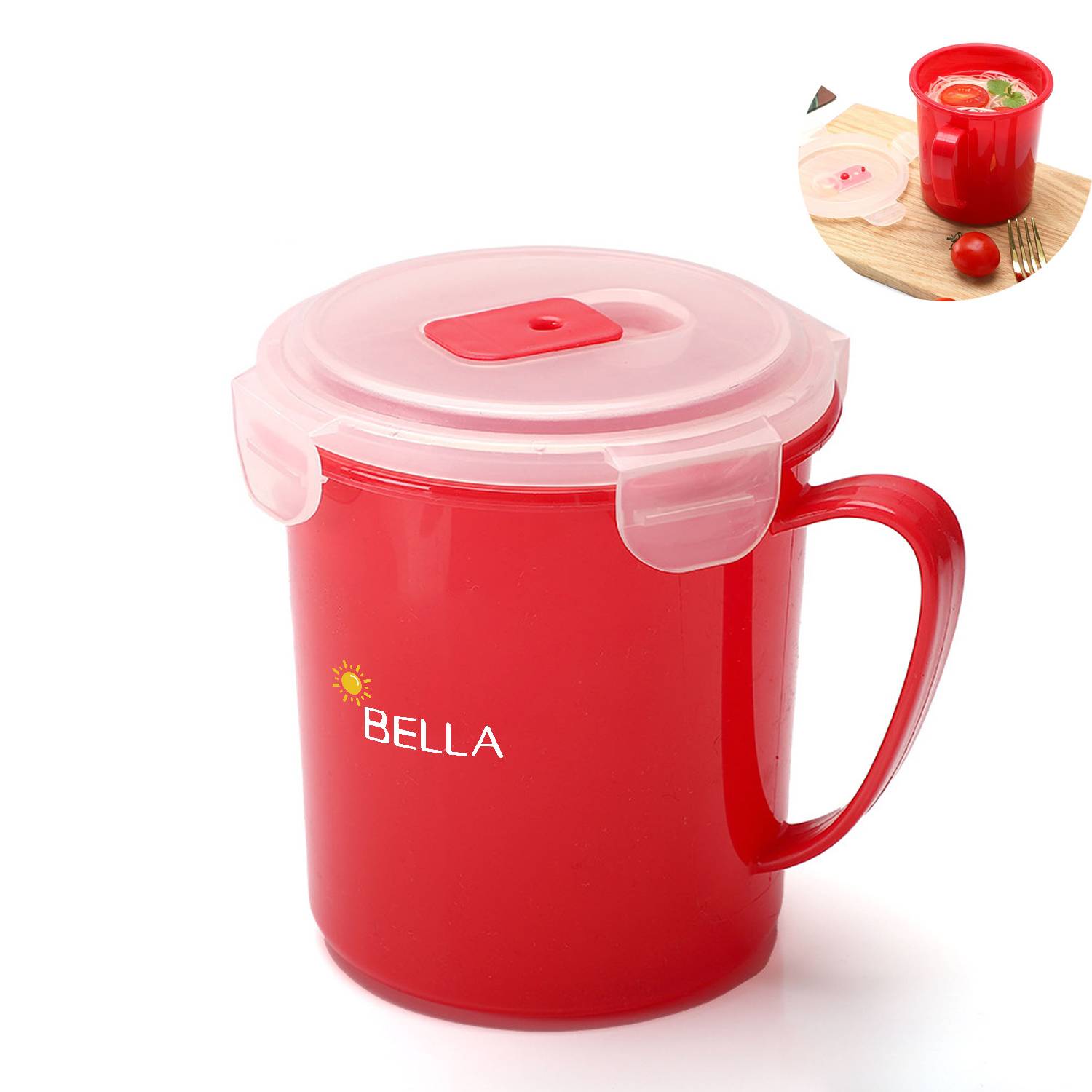 22 Oz. Microwavable Soup Cup Bowl with Cover