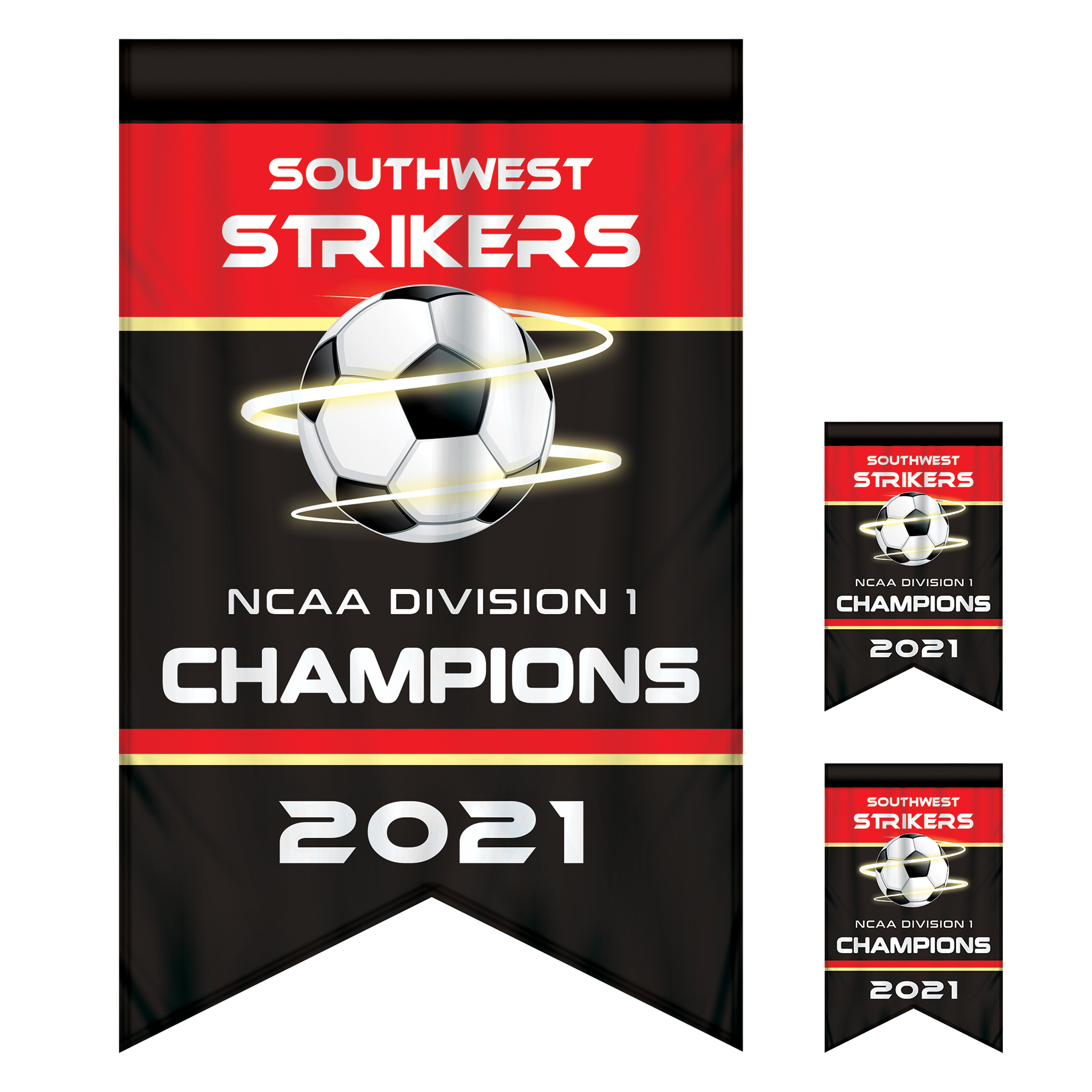 2' x 3' Championship Banner Double Sided Dove Tail Cut 6
