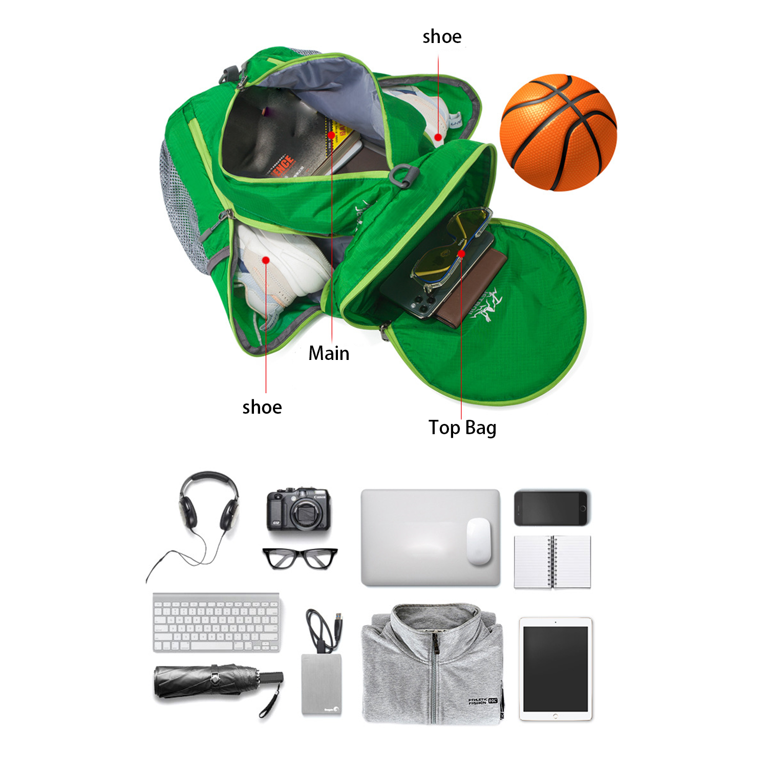 Foldable Sports Travel Duffel Bag 5