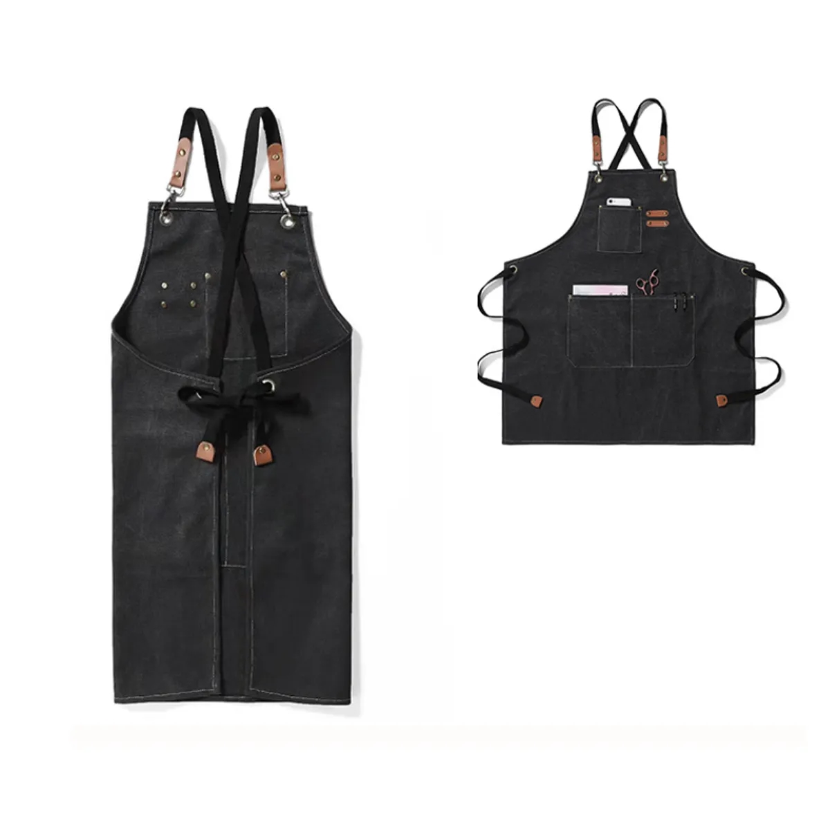 Lightweight Canvas Cross Back Chef Cotton Aprons 7