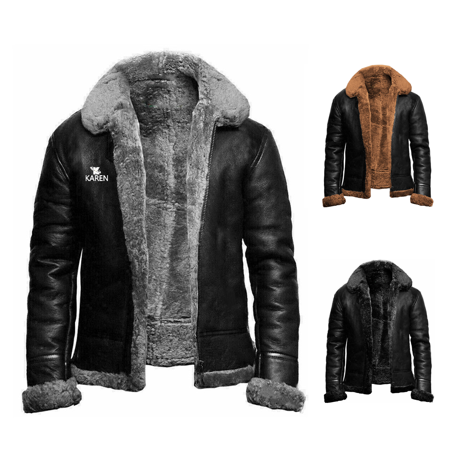 Men's Polyester Lining Thickened Warm Winter Jacket 2