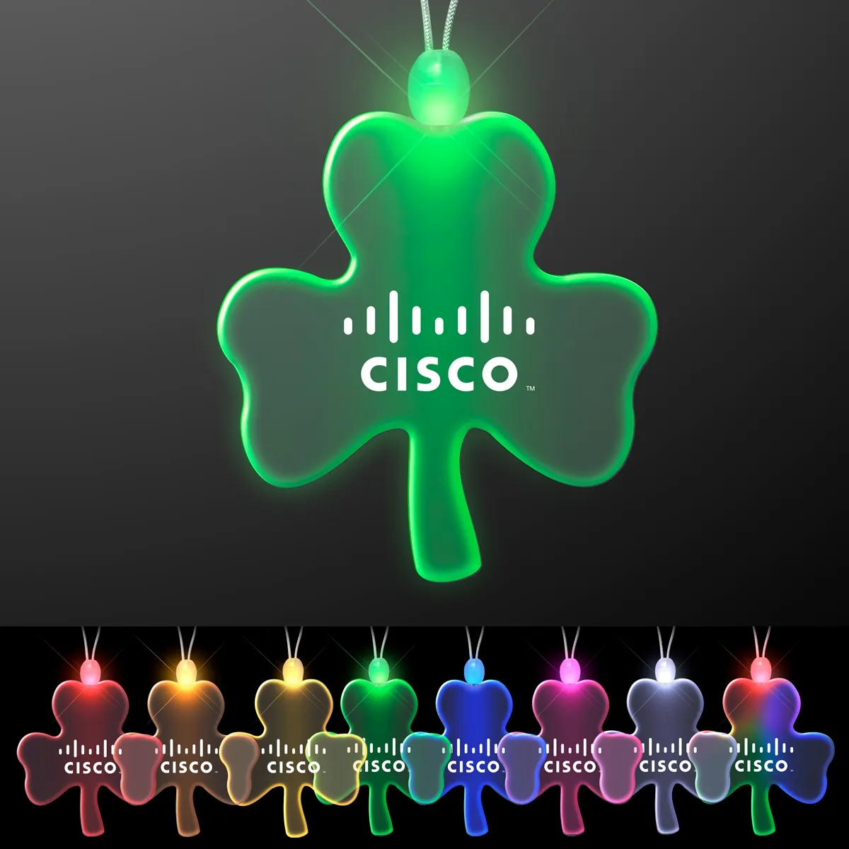 Acrylic Big Shamrock Shape Necklace with LED 2