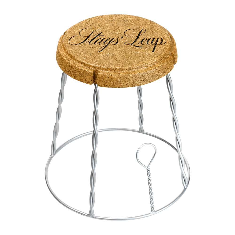 XL Champagne Cork Wire Cage Side Table 1