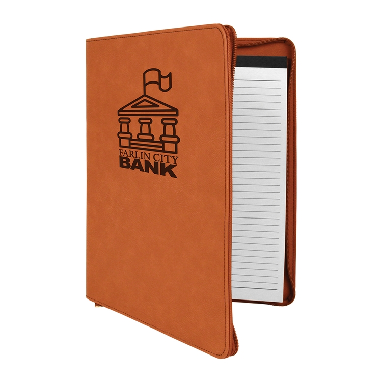 9" x 12" Leatherette Rawhide Portfolio with Zipper 2