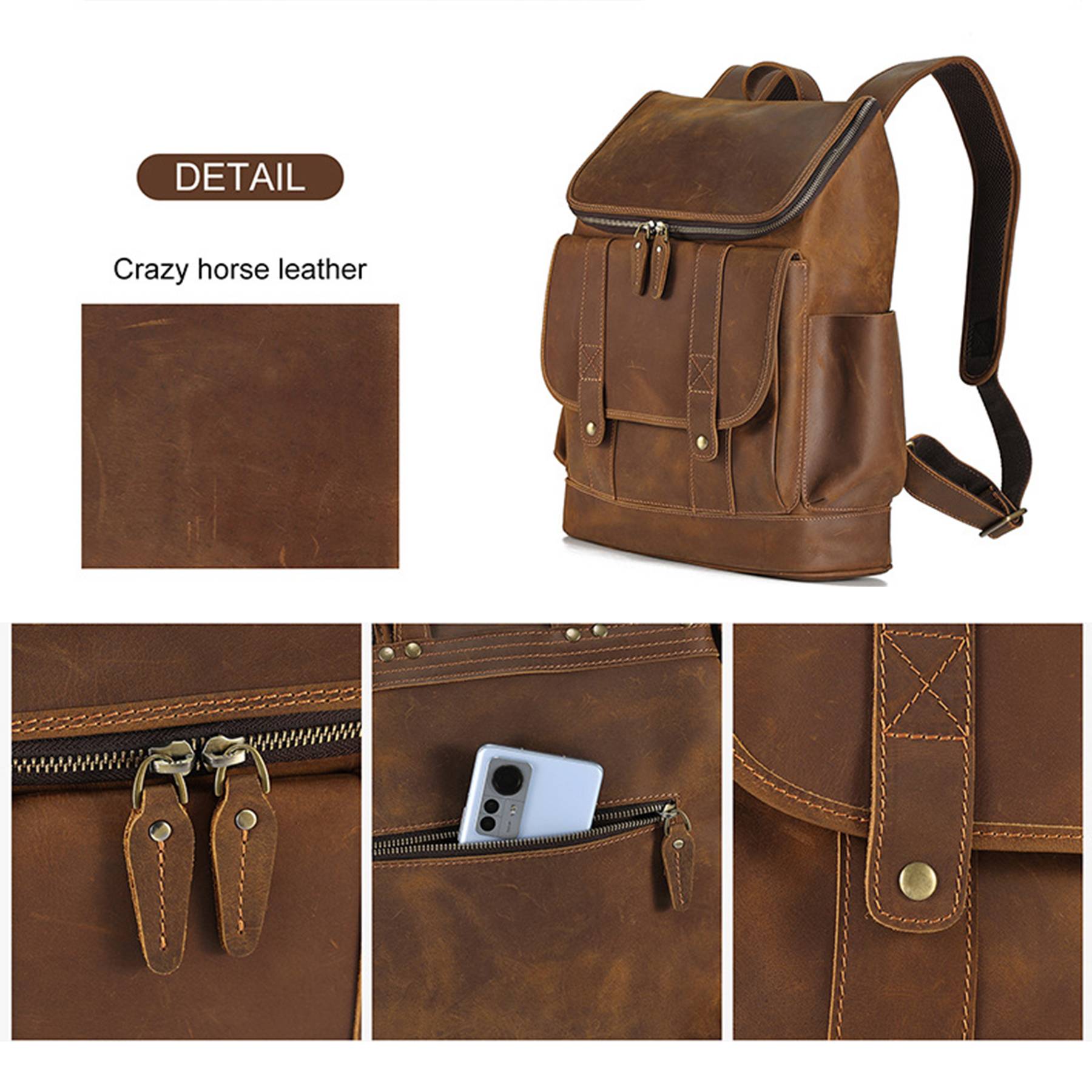 Leather Backpack for Men 4