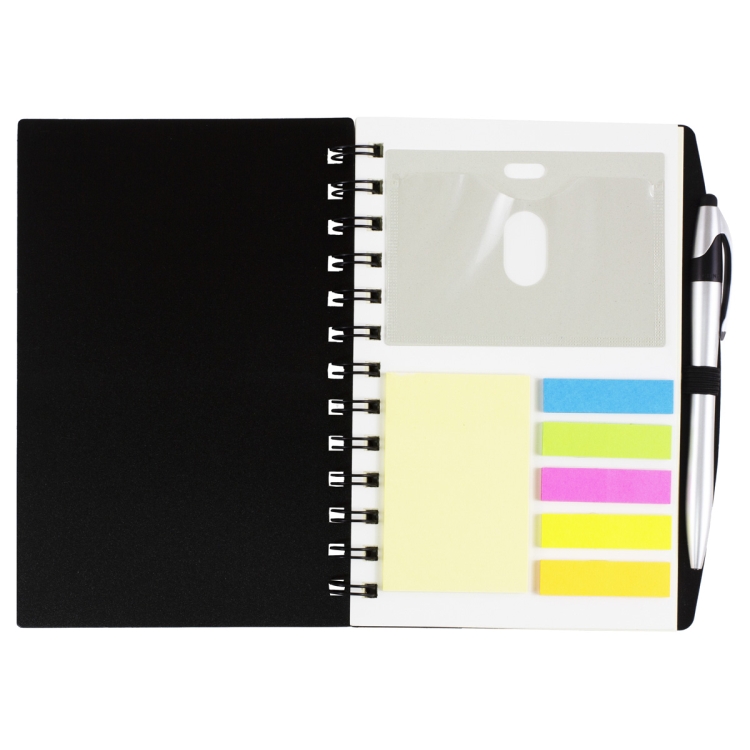 "Allegheny" Stylish Spiral Sticky Notes, Flags and Pen Notebook 12