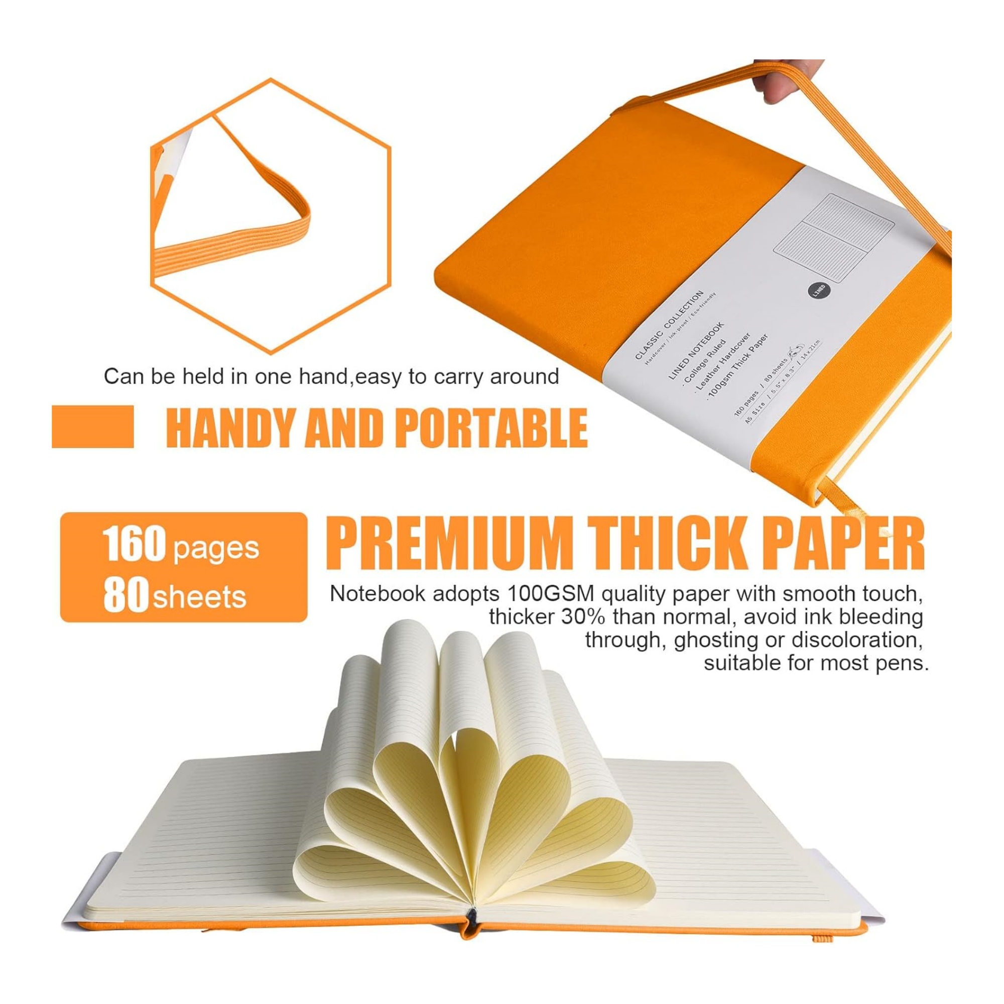 8.3"x5.7" 160 Pages Hardcover Lined Journal Notebook 5