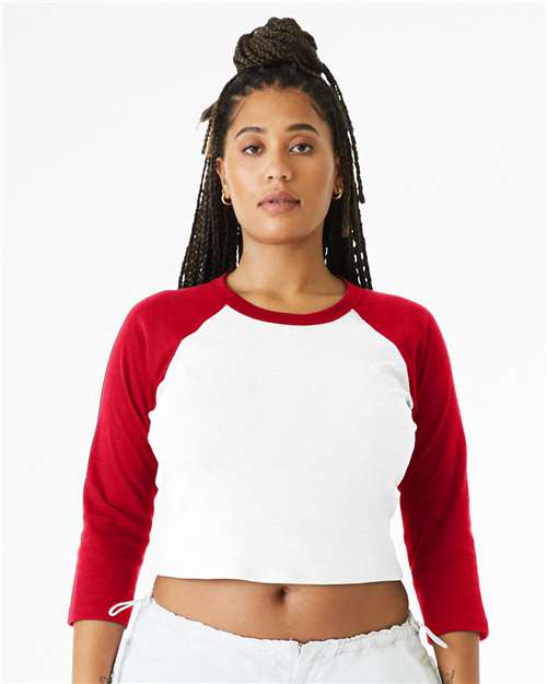 Women's Micro Rib Three-Quarter Raglan Sleeve Baby Tee - 1200 22