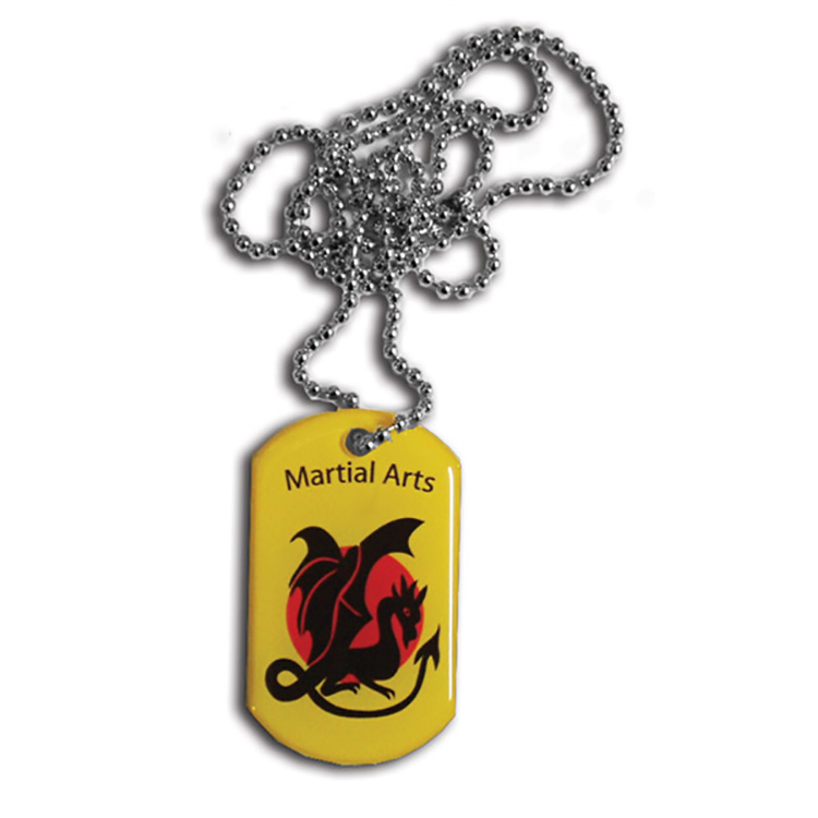 Dog Tag pendant with ball chain necklace (Single Sided) 3