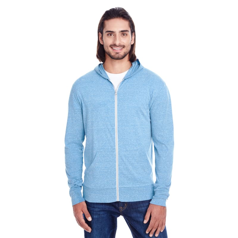 Threadfast Apparel Unisex Triblend Full-Zip Light Hoodie 4