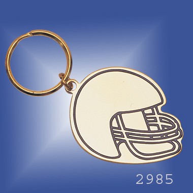 BRASS FOOTBALL HELMET KEYRING 2