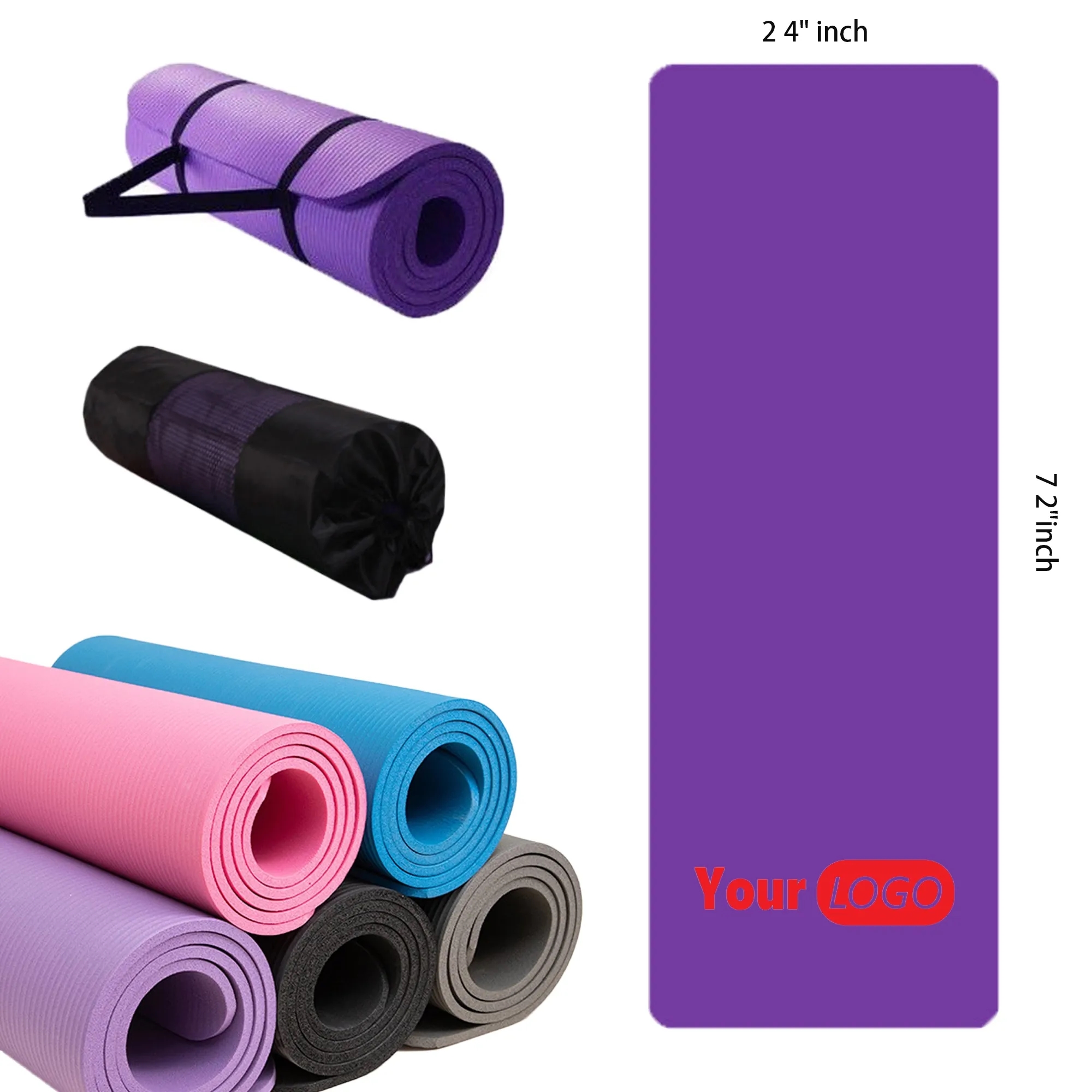 High Quality Colorful Wholesale Large Thick 8mm NBR Yoga Mat 2