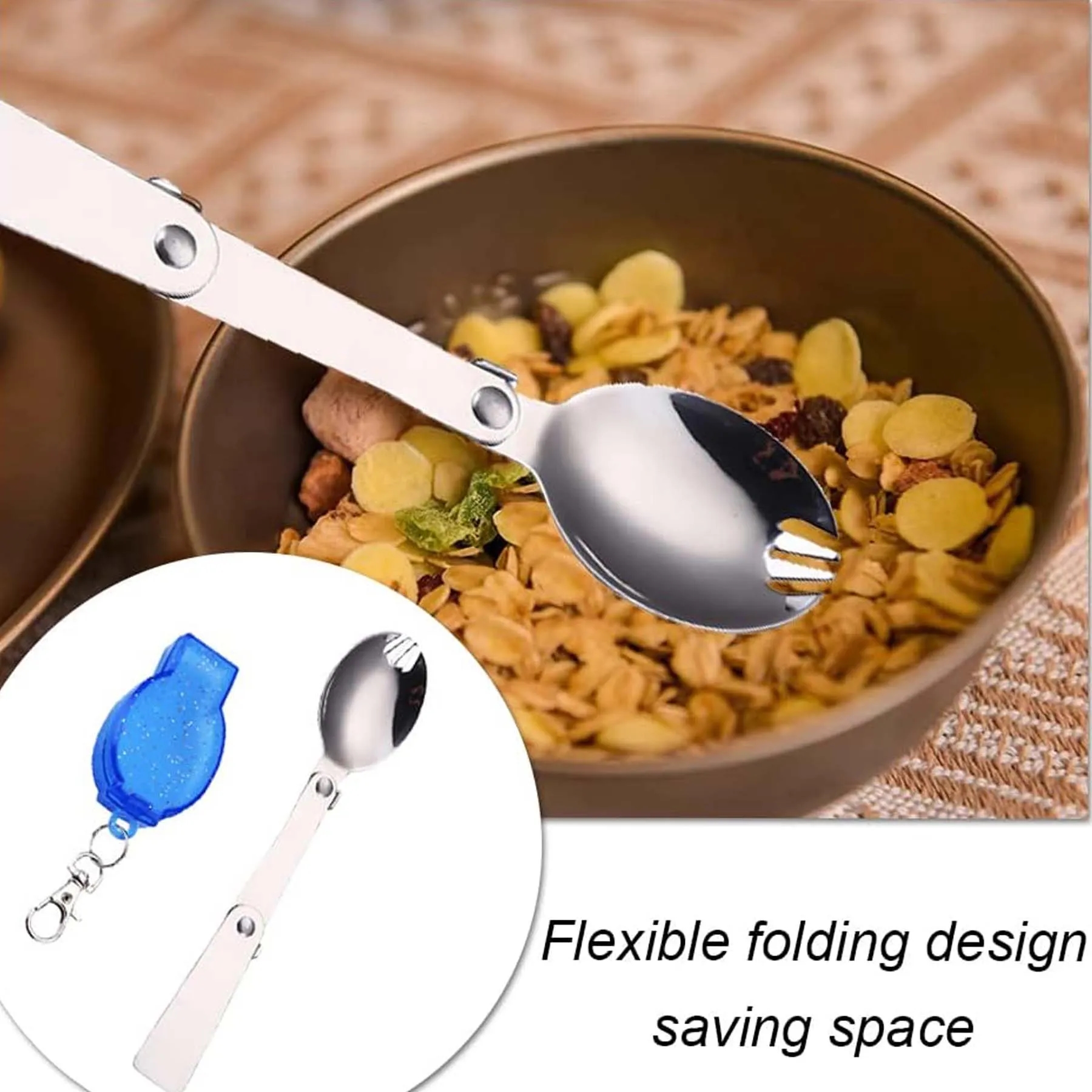 Portable Folding Stainless Steel Forks and Spoons 2