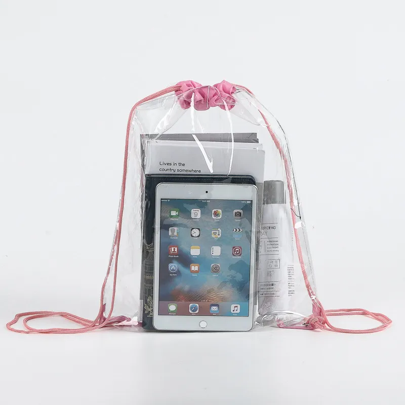 PVC drawstring bag waterproof transparent portable travel 14