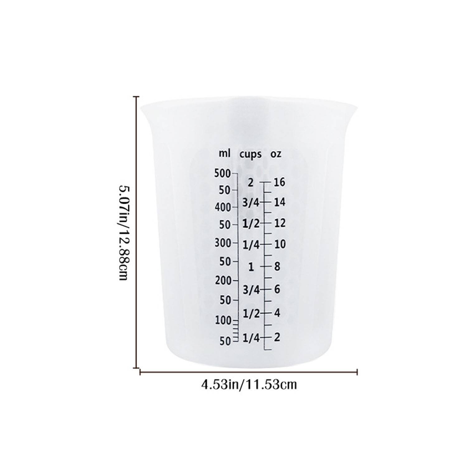 18oz Durable Clear Food Grade Silicone Measuring Cup 2