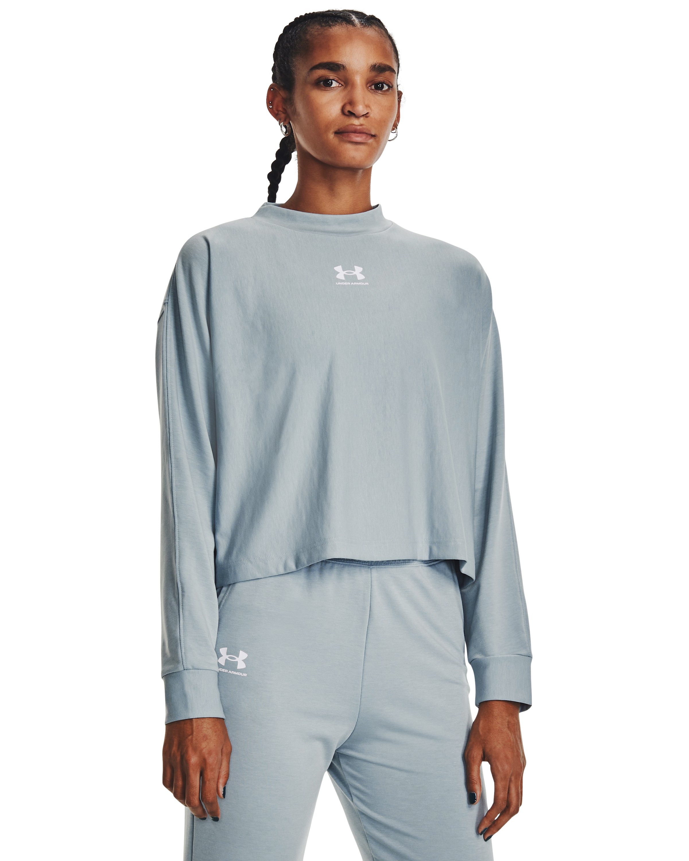 Women's UA Rival Terry Oversized Crew  4