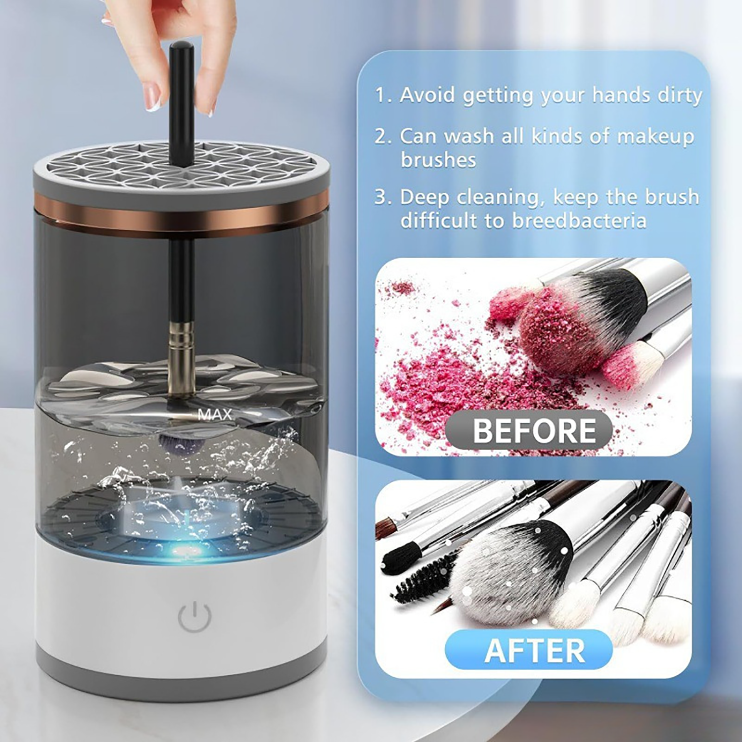 Makeup brush washer 1