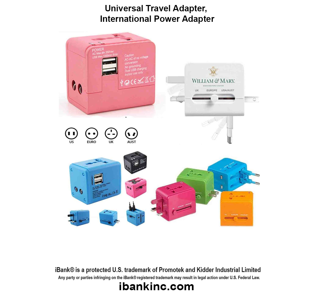 iBank ® Universal Travel Adapter, International Power Adapter 1
